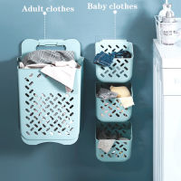 Wall Mounted Laundry Basket Dirty Clothes Hamper Foldable Clothes Storage Basket Kitchen Classification Storage Bathroom Storage