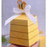 CW 10pcs EuropeanBee FavorsBoxes GiftswithRibbons Baby Shower Birthday WeddingFavor Decorations