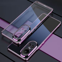 เคสสำหรับ OPPO Reno 10 5G / OPPO Reno 10 Pro 5G ตัวชุบโลหะหรูหรา TPU เนื้อนิ่มโปร่งใสเคสโทรศัพท์ฝาหลังแบบใส