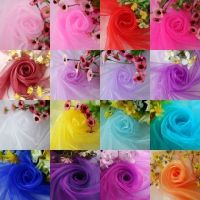 ┅◎ 500cmx48cm Birthday Event Wedding Party Fabric Wedding Decorations Crystal Tulle Roll Organza Sheer Gauze Girls Made Dolls Dyed