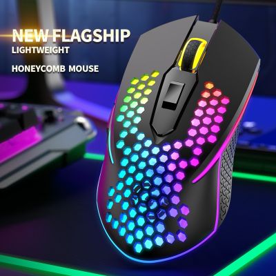 เมาส์มีสายเรืองแสง LED USB DPI ออปติคอล3200เมาส์สำหรับเล่นเกมส์ Mouse Komputer 6ปุ่มการยศาสตร์เมาส์สำหรับเครื่องพีซีแล็ปท็อป Yuebian