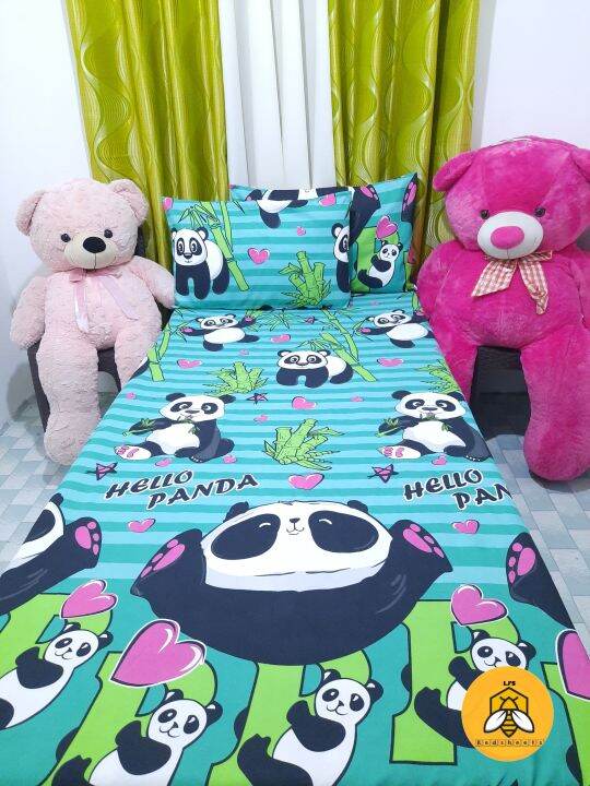 Panda Bedsheet Canadian cotton with Pillowcase Lazada PH