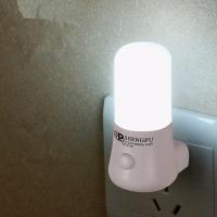 1W Cylindrical 6 LED Night Light Wall Socket Bedside Lamp EU/US Plug Energy saving night lamp For Children Baby Bedroom