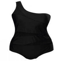 Xiuer European and American style y fat big size swimsuit black one-shoulder swimsuit women #X08