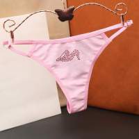 Luxury Thongs T-Back Sexy Large Size Elastic Rhinestone Cotton Crotch Low Waist Women 39;s Panties Lingerie Intimates