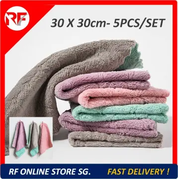 5PCS Thick Kitchen Towel Dishcloth Household Kitchen Rags Gadget