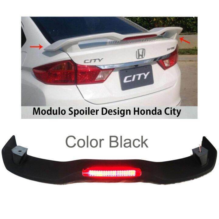 Trunk Spoiler w/ Brake Light Matte Black Color Paint HD055 Modulo ...
