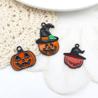 10pcs Halloween Enamel Pumpkin Bat Ghost Charms Pendants for DIY Jewelry Making Earring Necklace Spray Paint Accessories Supply