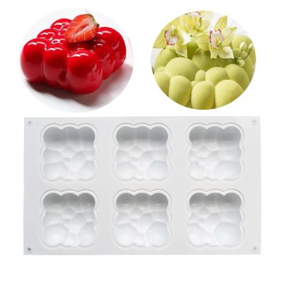Baking Cakes Mousse Dessert Pastry Mold Cake Decoration Cheesecake Ice Cream Mould 6-Cavity Cloud Shape 3D Silicone Mold