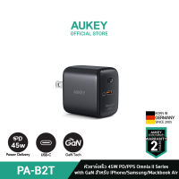 [สำหรับ iPhone 15] AUKEY PA-B2T หัวชาร์จเร็ว Omnia™ II Series 45W With GaN Power Tech หัวชาร์จเร็ว iPhone 14/13/12 Series สำหรับ iPhone,Android,Laptop เทคโนโลยี PPS, PD รุ่น PA-B2T