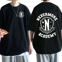 ตลกวันพุธ Addams T เสื้อ Nevermore Academy โลโก้เสื้อยืดผู้ชาย100% Cotton เสื้อยืด Vintage Gothic Tees Streetwear