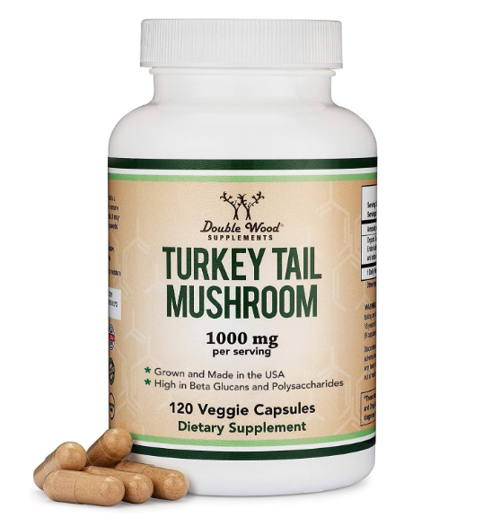 1,000 mg Turkey Tail Mushroom Supplement for Healthy Stomach Digestion