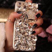 เคสพลอยประดับสุนัขจิ้งจอก1ชิ้นกรอบ Bling เคสสำหรับ14 Plus 11 12 13 Mini Pro Max X XR XS Max 8 7 Plus 6 Plus กล่องเพชร Capa As-31