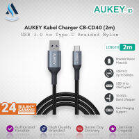 Aukey CB-CD40 สายเคเบิลไนล่อนถัก USB 3.0 เป็น Type C 2 เมตร ชาร์จเร็ว ถ่ายโอนข้อมูล เป็น 5Gbps USB-A เป็น USB-C 500427 DDG