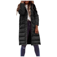 Womens 2022 Long Winter Coat Vest With Hood Long Sleeve Warm Down Coat With Pockets Quilted Down Jacket Quilted Outdoor Jacket