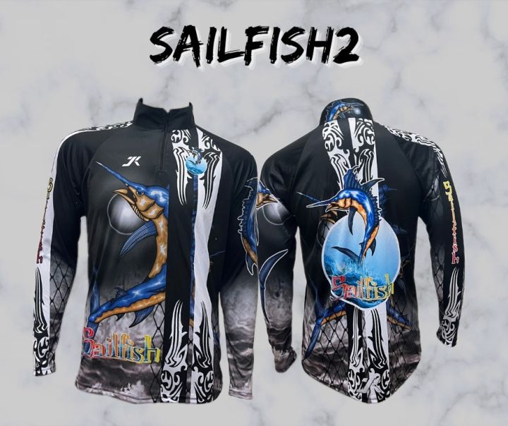 เสื้อตกปลา-แฟชั่น-กีฬากลางแจ้ง-jk-thailand-ลาย-sailfish-สีไม่ตก-แห้งเร็ว-ใส่ได้-ชาย-และ-หญิง
