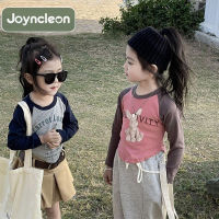 JoynCleon เสื้อยืดเสื้อคอกลมแขนยาวรัดรูปสำหรับเด็กผู้หญิงเสื้อครอปเข้ารูปพอดีใหม่สำหรับเด็ก