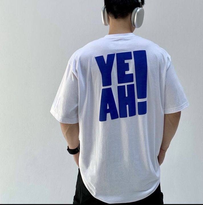 พร้อมส่ง-เสื้อยืดสกรีนลายข้อความ-yeah