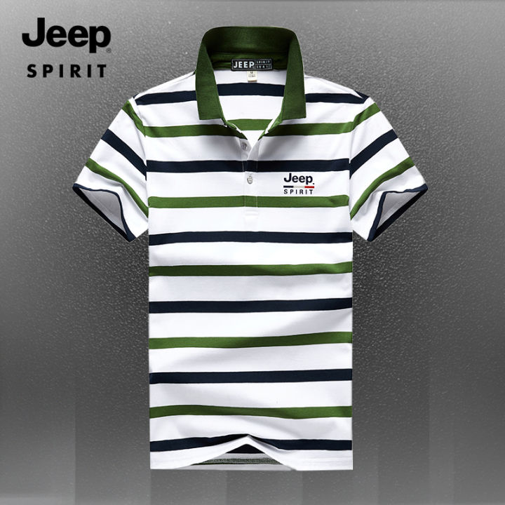 jeep-spirit-mens-polo-shirt-short-sleeved-striped-lapel-t-shirt-cotton-short-sleeved-polo-shirt