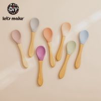 Lets Make Baby Feeding Tableware Silicone Spoon Kids Free BPA Food Grade Baby Products Safe Feeding Accessories Spoon Bowl Fork Spoon Sets