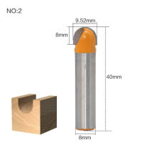 1Pc 8Mm ก้านขนาดเส้นผ่าศูนย์กลาง40Mm Core Box เราเตอร์ไม้บิตทังสเตนเหล็ก Cnc เราเตอร์เครื่องมือทำงานไม้แกะสลัก