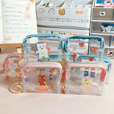 Keychain Jelly Wallet Cartoon Design Wallets Transparent Coin Purses Womens Mini Pouch Lovely Keychain Jelly Wallet