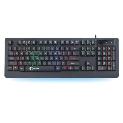 Razeak คีย์บอร์ดเกมมิ่ง มีไฟ Gaming Keyboard rainbow backlight KG8702 Black (สีดำ)