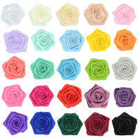 200pcslot 4.5cm Ribbon Rose FloweRolled Ribbon Rose Flower Handmade DIY Wedding Bouquet Flower Hair Clothes Crafting Accessory