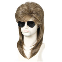 48cm Synthetic Hair Cosplay Wigs Hippies Rock Star Costume Heat Resistant Fiber Men Curly Wig