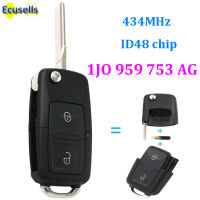 1J0959753AG remote key FOB 2 BUTTON HLO 1J0 959 753 AG with ID48 CHIP For VOLKSWAGEN GOLF BORA Beetle Passat for Seat for Skoda