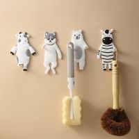 【YF】 Ins Animal Wall Adhesive Hooks Behind-door Keys Hanger Bag Clothes Coat Holder Kitchen Accessories Masks Shelves Hook