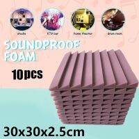 10pcs 30x30x2.5cm Studio Acoustic Foam Panels Sound Insulation Treatment Ktv Room Wall Soundproof Foam Sponge Pad With Tapes Adhesives Tape