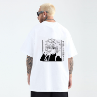 Men T-Shirt Tops Anime Full Time Hunter Tshirt Killua Zoldyck Casual Manga Oversized Retro Shirt Clothes Classic Unisex