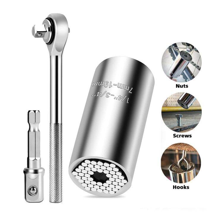 Universal Socket MultiFunction Ratchet Wrench Selfadjusting Socket