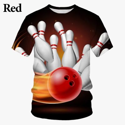 2022 Fashion Popular Sports Bowling 3D Printing T-Shirt Mens Womens Sports Casual Summer Short Sleeve Tops