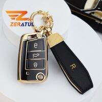 fgjfykjd TPU Car Key Case Cover For VW Volkswagen Golf 7 MK7 Tiguan MK2 For SEAT Ateca Leon FR 2 Ibiza For Skoda Octavia A7 Shell Fob