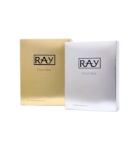 มาส์กหน้าRAY มาร์คหน้า มี2สี สีเงินกับสีทอง 1กล่อง 10แผ่น