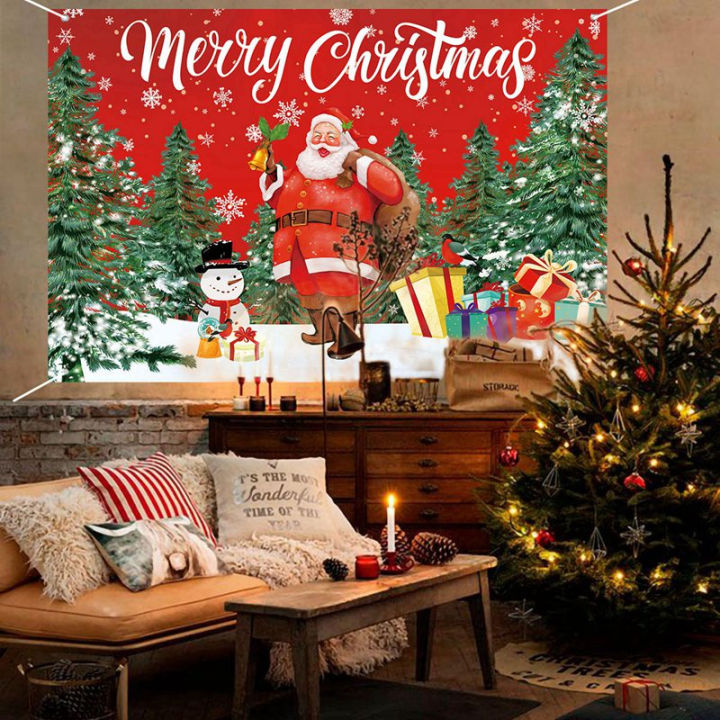 1.5x1m Christmas Wall Hanging Photography Backdrop Tapestry Santa Claus ...