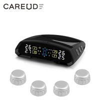 CAREUD T802-WF รถยนต์ TPMS ยางรถยนต์ความดัน Mornitoring ระบบ + 4เซ็นเซอร์ภายนอกเงินพลังงานแสงอาทิตย์และการชาร์จ USB