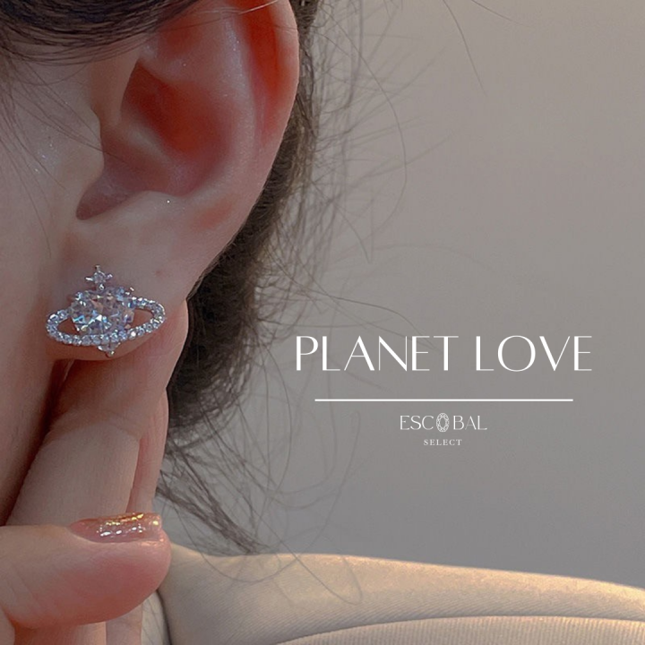 escobal-ต่างหูเงินแท้-planet-love-สไตล์สวยหรู-ต่างหูเพชร-ตุ้มหูเงินแท้-ต่างหูแฟชั่น-ตุ้มหูเงินแท้-ต่างหูน่ารัก-earring