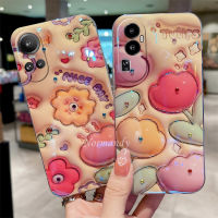 เคสโทรศัพท์มือถือ Reno10สำหรับ OPPO Pro + Reno 10 Pro Plus 5G A78 NFC 4G 2023แฟชั่น3D สามมิติลายดอกทิวลิปโรแมนติกดอกไม้บลูเรย์พลอยเทียม TPU Silicagel เคสหลังกันกระแทก