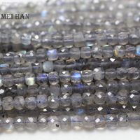 Meihan Natural A Labradorite Faceted Cube loose 4.5mm beads for jewelry making design gift DIY