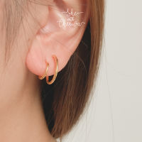 She with Cheewa | silver925 | rolling on earring ต่างหูเงินแท้ มินิมอล ใส่แล้วเหมือนเจาะหู 2 รู ได้ลุคละมุนๆ น่ามองมากค่า