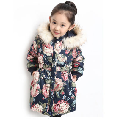 Keeping Warm Winter Girls Jacket Withstand The Severe Cold Thick Long Style Hooded Outerwear Coat For Kids Children Present