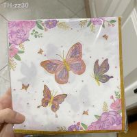 ⊕✌ 20pcs/Set Mix Butterfly Flower Decoupage Paper Napkins Tissues Party Tableware Wedding Valentines Day Western Food Decoration
