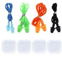 2pcs Soft Anti-Noise Ear Plug Waterproof Swimming Silicone Earplugs For Adult Children Swimmers Diving With Rope Sleeping Plugs Accessories Accessorie