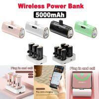 New Wireless Power Bank 5000mAh Built in Cable Mini PowerBank External Battery Power Bank Portable Charger Type-C/For iPhone ( HOT SELL) iexx214