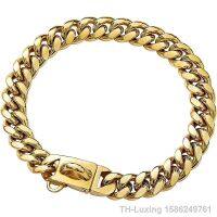 【DT】hot！ Heavy Duty Metal Dog Cuban Chain Collar Large Dogs Bulldog Gold Show