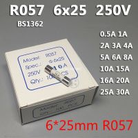 R057 3A 0.5A เซรามิก16A เร็ว6*25มม. 250V 1A 25A 13A 15A 6X25เป่าฟิวส์2A 4A 5A 6A ฟิวส์10ชิ้นไฟฟ้า