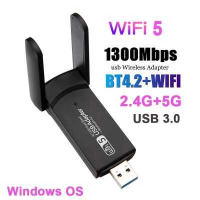 อะแดปเตอร์ Wifi บลูทูธไร้สาย JCKEL 5G/2.4G 802.11Ac Wi-Fi 5เสาอากาศสำหรับแล็ปท็อปเดสก์ท็อป Windows OS ไวไฟการ์ดเน็ตเวิร์ก